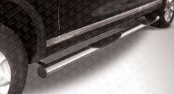 19 999 р. Защита порогов из трубы d76 мм с пластиковыми вставками для ног Slitkoff  Volkswagen Touareg  NF (2010-2014) (Цвет: нержавеющая полированная сталь)  с доставкой в г. Калуга. Увеличить фотографию 1