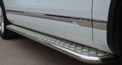 20 749 р. Широкая защита порогов Russtal  Volkswagen Touareg  NF (2010-2014)  с доставкой в г. Калуга. Увеличить фотографию 3