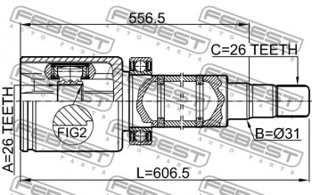 8 299 р. Правый шрус внутренний передний Febest (26X31X26) Volvo S60 FS седан дорестайлинг (2010-2013)  с доставкой в г. Калуга. Увеличить фотографию 2