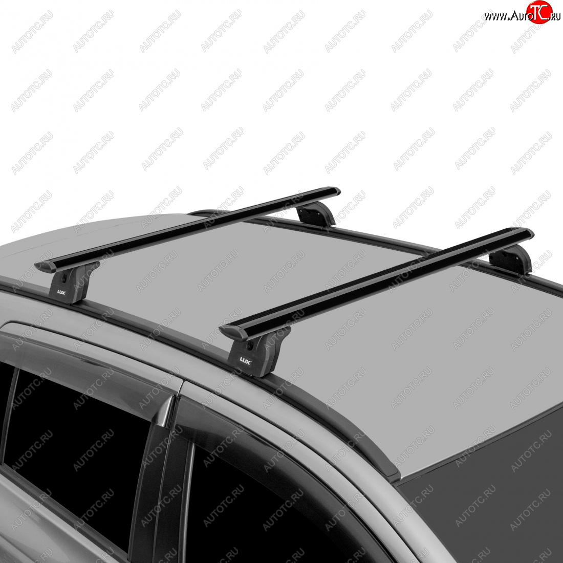 13 996 р. Багажник на крышу с низкими рейлингами сборе LUX  Volvo XC60 (2008-2017) (дуги аэро-трэвэл 120 см, с замком, черный)  с доставкой в г. Калуга