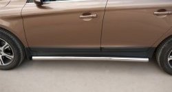 13 849 р. Защита порогов из круглой трубы диаметром 63 мм Russtal  Volvo XC60 (2008-2017) (Защита порогов с со скосами на торцах (вариант 1))  с доставкой в г. Калуга. Увеличить фотографию 10