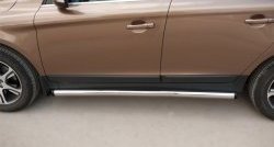 13 849 р. Защита порогов из круглой трубы диаметром 63 мм Russtal  Volvo XC60 (2008-2017) (Защита порогов с со скосами на торцах (вариант 1))  с доставкой в г. Калуга. Увеличить фотографию 7